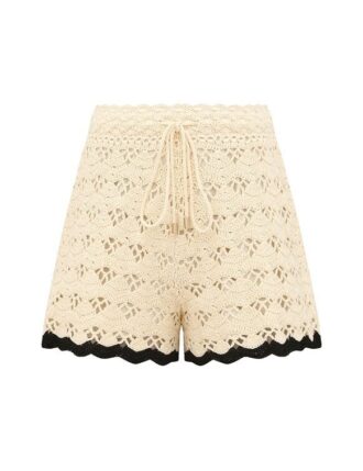 Aster Crochet Shorts Cream/Black Online