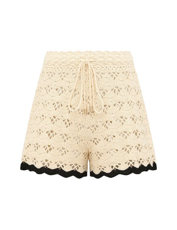 Aster Crochet Shorts Cream/Black Online Aster Crochet Shorts Cream/Black Online