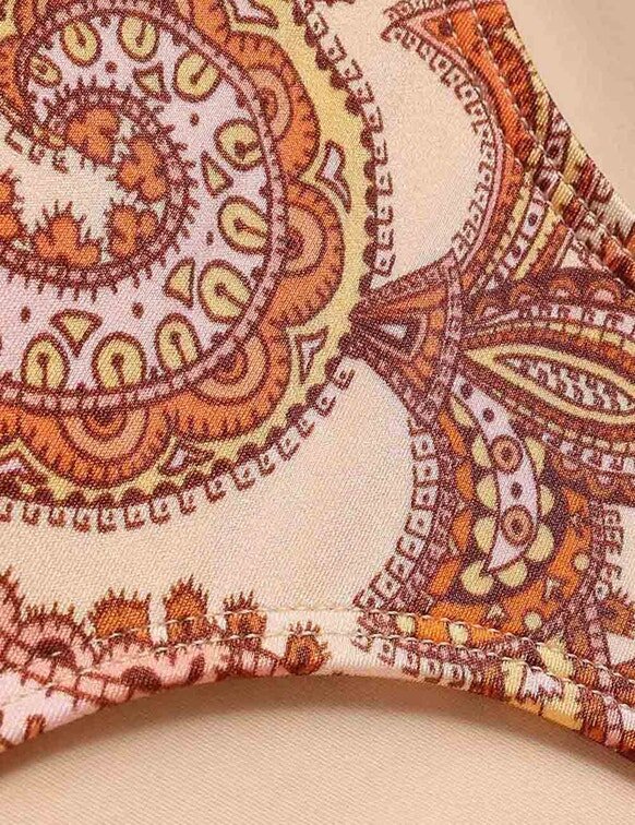 Bikinis en crochet Patience pour enfants, motif cachemire crème/orange, en ligne Bikinis en crochet Patience pour enfants, motif cachemire crème/orange, en ligne