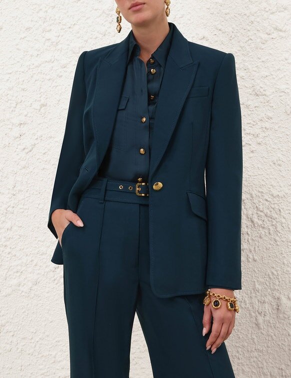 Blazer ajusté Rebellion bleu sarcelle en ligne Blazer ajusté Rebellion bleu sarcelle en ligne