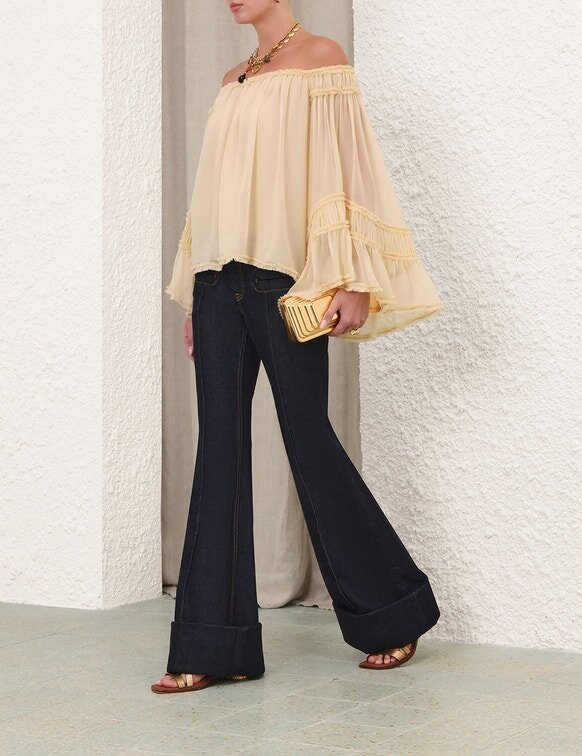 Blouse Rebellion Fray Flutter couleur crème en ligne Blouse Rebellion Fray Flutter couleur crème en ligne