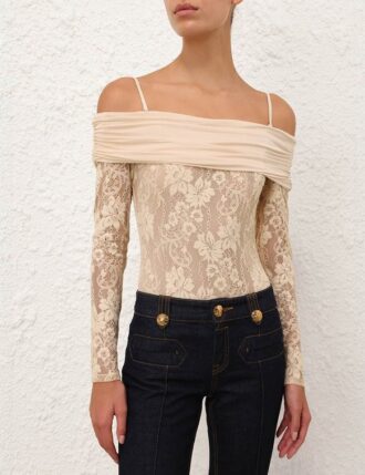 Body drapé Rebellion couleur crème en ligne