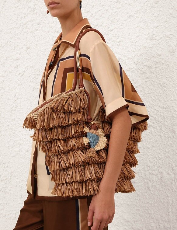 Breloque pour sac en raphia « Fish » turquoise en ligne Breloque pour sac en raphia « Fish » turquoise en ligne