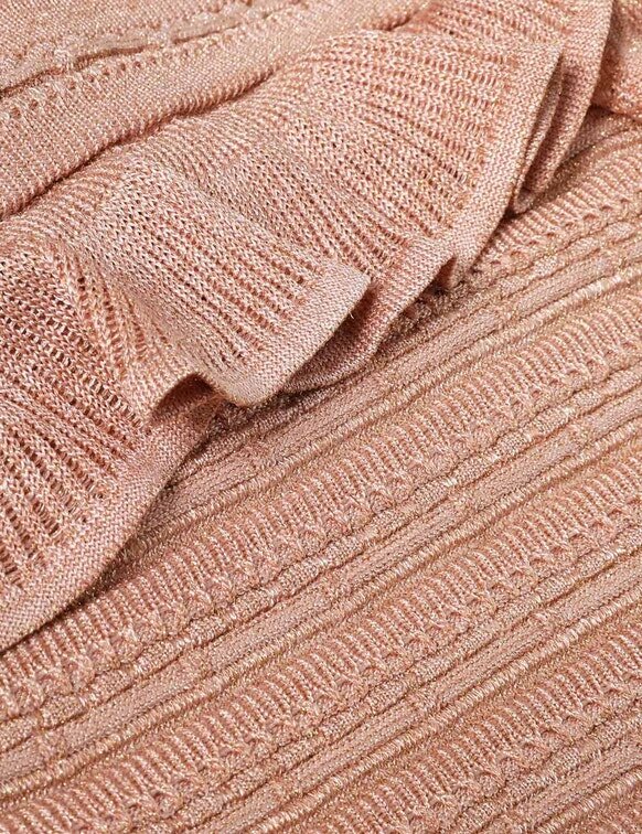 Caraco à volants Rebellion en rose doré métallisé en ligne Caraco à volants Rebellion en rose doré métallisé en ligne