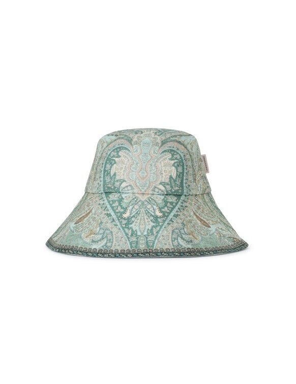 Chapeau bob à large bord imprimé Tapestry Teal Multi en ligne Chapeau bob à large bord imprimé Tapestry Teal Multi en ligne