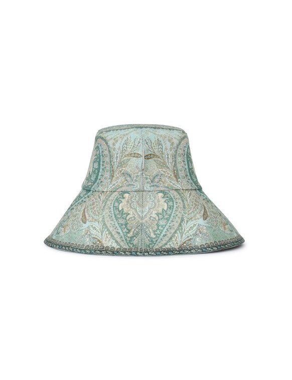 Chapeau bob à large bord imprimé Tapestry Teal Multi en ligne Chapeau bob à large bord imprimé Tapestry Teal Multi en ligne