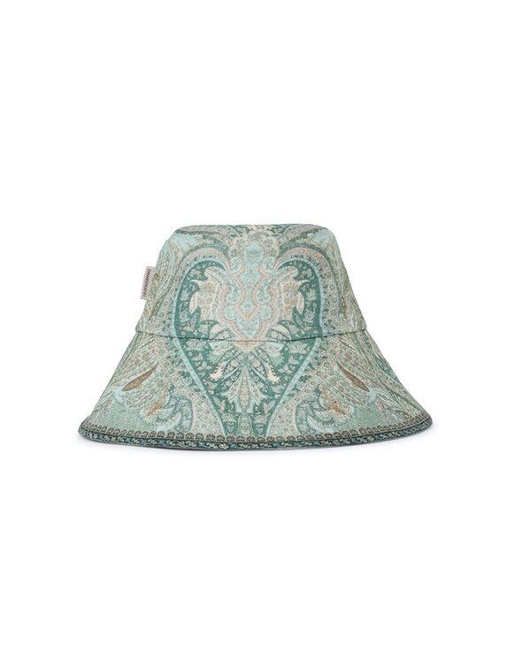 Chapeau bob à large bord imprimé Tapestry Teal Multi en ligne Chapeau bob à large bord imprimé Tapestry Teal Multi en ligne