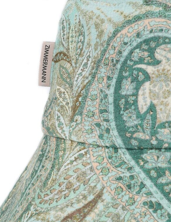 Chapeau bob à large bord imprimé Tapestry Teal Multi en ligne Chapeau bob à large bord imprimé Tapestry Teal Multi en ligne