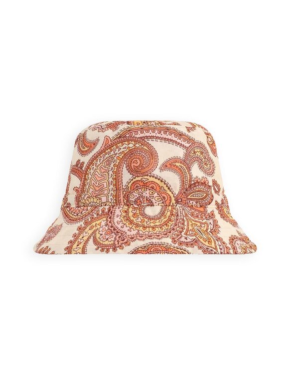 Chapeau pour enfant crème/orange à motif cachemire en ligne Chapeau pour enfant crème/orange à motif cachemire en ligne