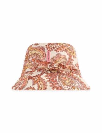 Chapeau pour enfant crème/orange à motif cachemire en ligne