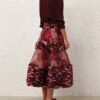 Chemise en satin Luna couleur vin en ligne