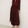 Chemise en satin Luna couleur vin en ligne