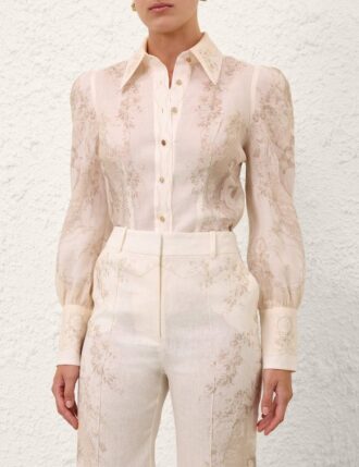 Chemise moulante sirène en toile en ligne