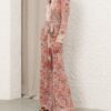 Chemise à nœud papillon Rebellion, motif floral rouille, en ligne Chemise à nœud papillon Rebellion, motif floral rouille, en ligne