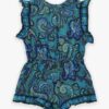 Combishort à volants Patience pour enfants, motif paisley bleu, en ligne Combishort à volants Patience pour enfants, motif paisley bleu, en ligne