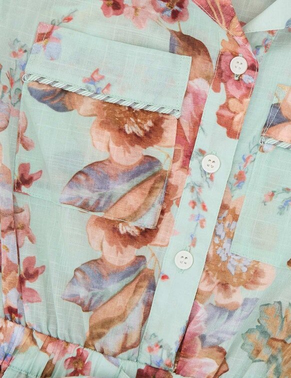 Combishorts Awaken Kids, motif floral multicolore menthe, en ligne Combishorts Awaken Kids, motif floral multicolore menthe, en ligne