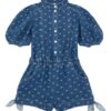 Combishorts en denim pour enfants Awaken, bleu jacquard, en ligne Combishorts en denim pour enfants Awaken, bleu jacquard, en ligne