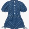 Combishorts en denim pour enfants Awaken, bleu jacquard, en ligne Combishorts en denim pour enfants Awaken, bleu jacquard, en ligne