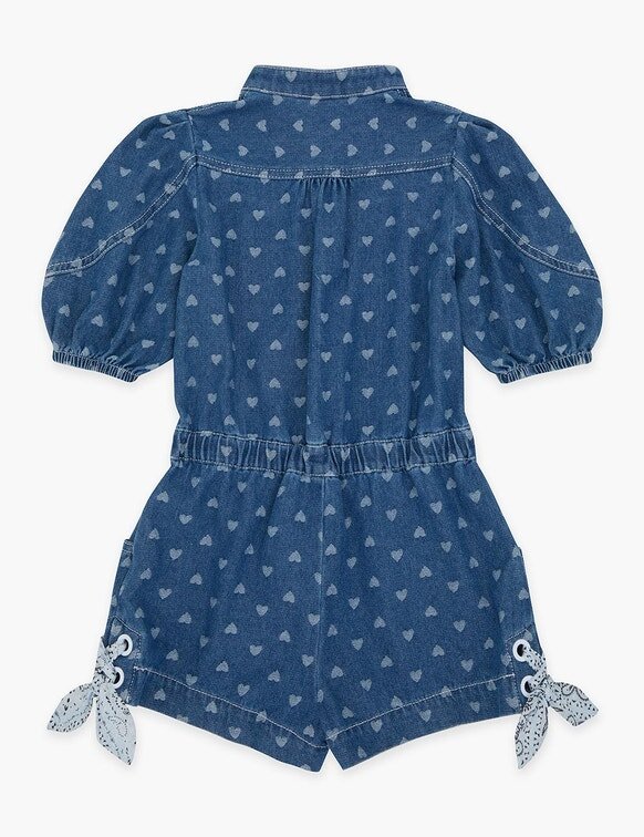 Combishorts en denim pour enfants Awaken, bleu jacquard, en ligne Combishorts en denim pour enfants Awaken, bleu jacquard, en ligne