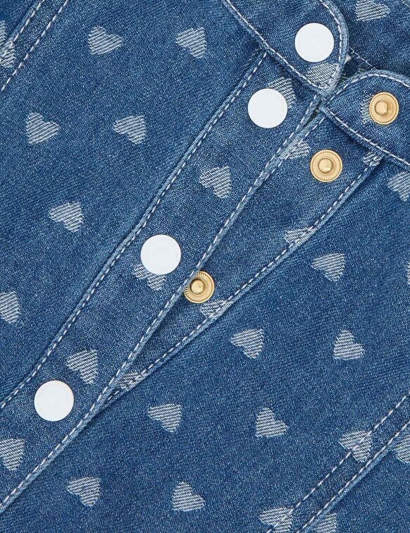 Combishorts en denim pour enfants Awaken, bleu jacquard, en ligne Combishorts en denim pour enfants Awaken, bleu jacquard, en ligne