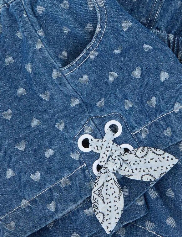 Combishorts en denim pour enfants Awaken, bleu jacquard, en ligne Combishorts en denim pour enfants Awaken, bleu jacquard, en ligne