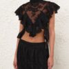 Corsage en dentelle Luna noir en ligne Corsage en dentelle Luna noir en ligne