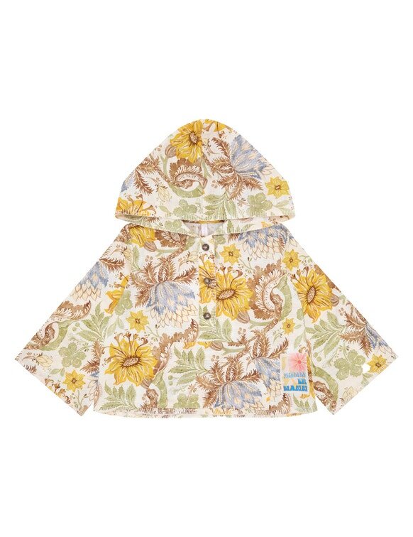 Couverture à capuche pour enfants Daylight, imprimé floral crème, en ligne Couverture à capuche pour enfants Daylight, imprimé floral crème, en ligne
