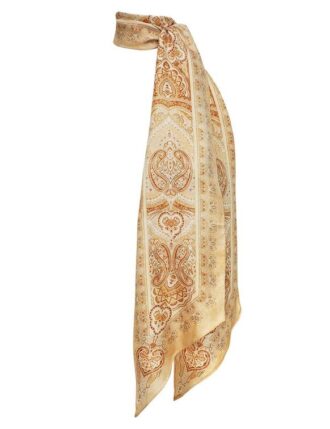 Foulard en soie imprimé « Tan Perla Paisley » en ligne
