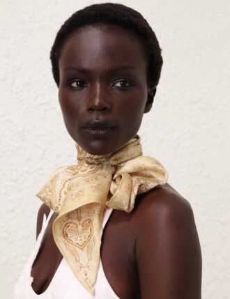 Foulard en soie imprimé « Tan Perla Paisley » en ligne