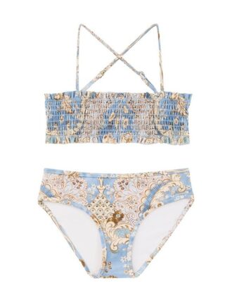 Froncé Daylight Bikinis pour enfants en Denim à fleurs bandana en ligne
