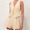 Gilet en laine et soie Luna, couleur crème, en ligne Gilet en laine et soie Luna, couleur crème, en ligne