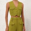 Gilet en laine Luna couleur Pistachio en ligne Gilet en laine Luna couleur Pistachio en ligne