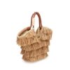 Goldentime Petit sac fourre-tout à franges Rayures frangées beige en ligne