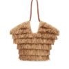 Goldentime Sac fourre-tout à franges moyen Rayures et franges beige En ligne