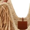 Goldentime Sac fourre-tout à franges moyen Rayures et franges beige En ligne