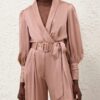 Haut cache-cœur en soie Dusty Rose en ligne Haut cache-cœur en soie Dusty Rose en ligne