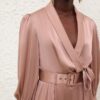 Haut cache-cœur en soie Dusty Rose en ligne Haut cache-cœur en soie Dusty Rose en ligne