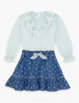 Jupe en Denim Awaken Kids bleu jacquard en ligne