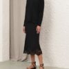 Jupe midi en dentelle Luna Merino noire en ligne