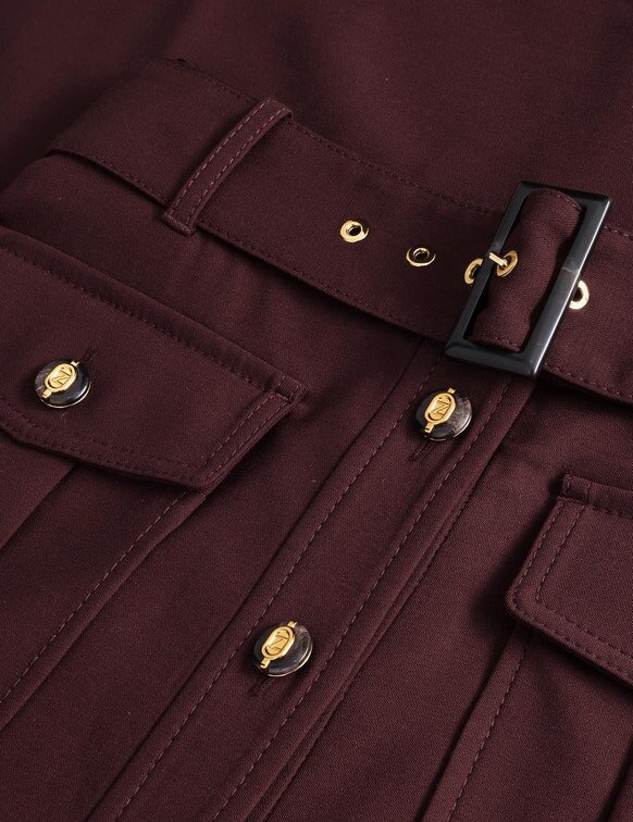 Jupe midi en laine Luna couleur acajou en ligne Jupe midi en laine Luna couleur acajou en ligne