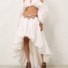Jupe midi Rebellion Mariners ivoire en ligne Jupe midi Rebellion Mariners ivoire en ligne
