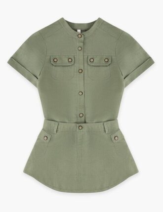 Jupe à poches Indra pour enfants, couleur kaki, en ligne