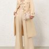 Manteau Luna en laine et soie, couleur crème, en ligne Manteau Luna en laine et soie, couleur crème, en ligne