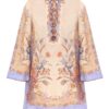 Mini-robe tunique Indra à motif floral « Scarf » couleur biscuit en ligne Mini-robe tunique Indra à motif floral « Scarf » couleur biscuit en ligne