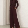 Pantalon ajusté en laine Luna, couleur acajou, en ligne Pantalon ajusté en laine Luna, couleur acajou, en ligne