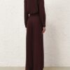 Pantalon ajusté en laine Luna, couleur acajou, en ligne Pantalon ajusté en laine Luna, couleur acajou, en ligne