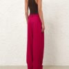 Pantalon ample en laine Luna, couleur fuchsia, en ligne Pantalon ample en laine Luna, couleur fuchsia, en ligne