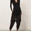 Pantalon bouffant en dentelle Luna noir en ligne Pantalon bouffant en dentelle Luna noir en ligne