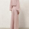 Pantalon à jambes larges à rayures roses en ligne Pantalon à jambes larges à rayures roses en ligne