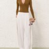 Pantalon Luna en sergé blanc en ligne Pantalon Luna en sergé blanc en ligne